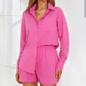 Button down and shorts set (L)